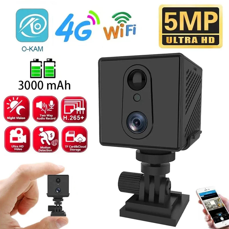 5MP Mini Camera: Compact & Powerful 4G SIM for On-the-Go Security!