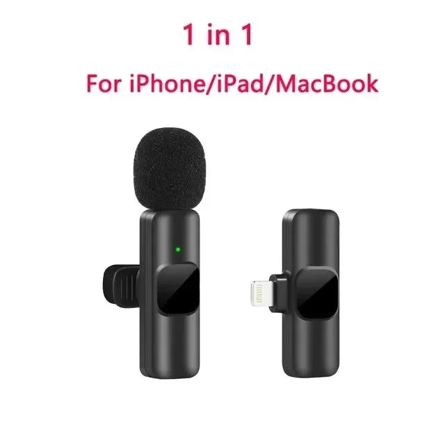 New Wireless Lavalier Microphone Portable Audio Video Recording Mini Mic for iPhone Android Live Broadcast Gaming Phone Mic - Maliame Store