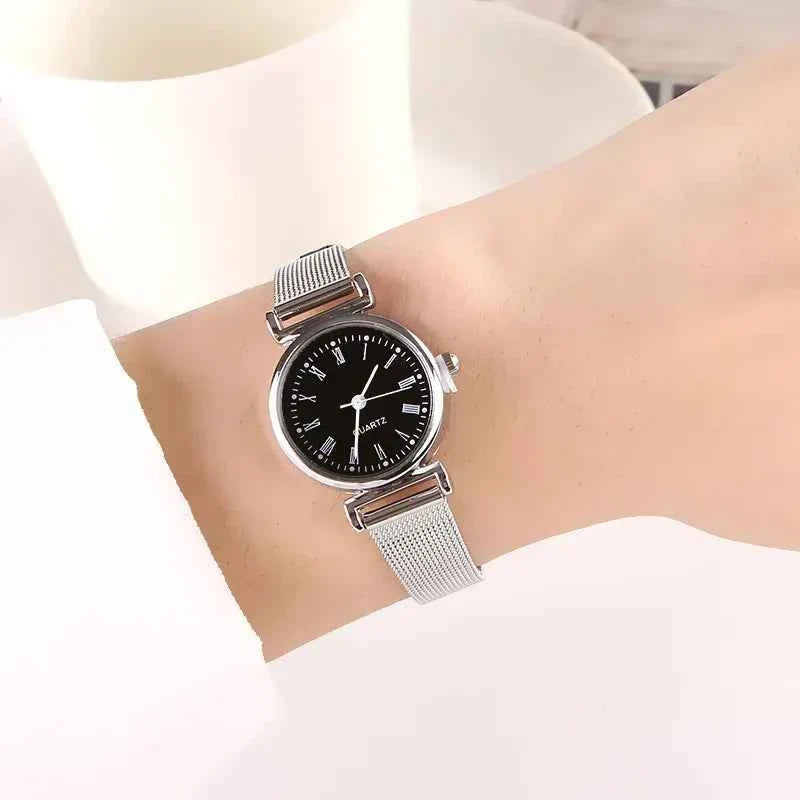 Fashion Watches for Women Female Watches Clock Luxury Wrist Watch White Stainless Steel Band Classic Quartz Watches Daily Gifts - Maliame Store