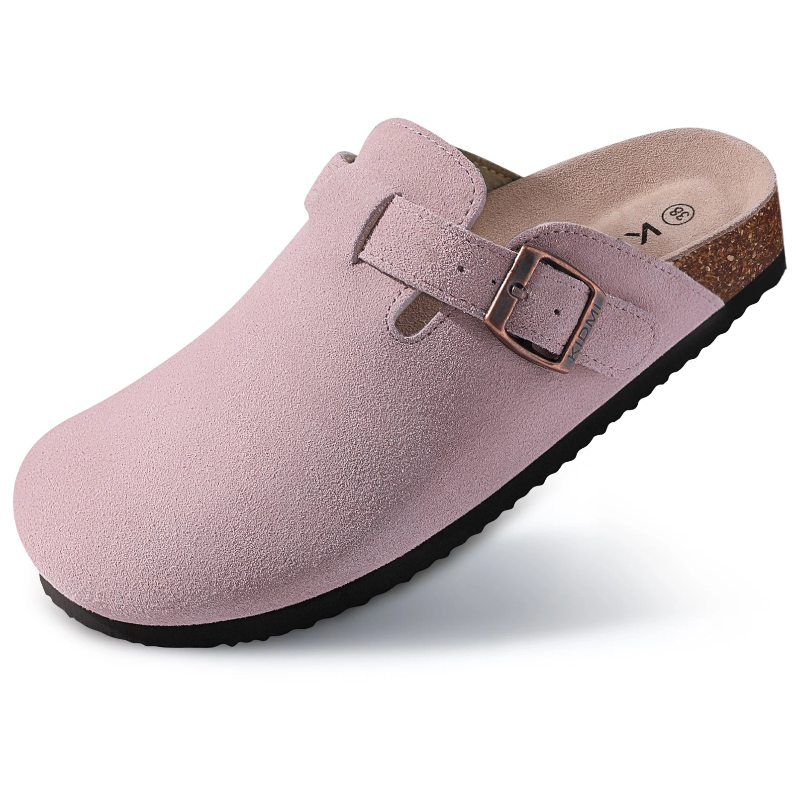 Comwarm Fashion Women's Suede Mules Slippers Men Clogs Cork Insole Sandals With Arch Support Outdoor Beach Slides Home Shoes - Maliame Store