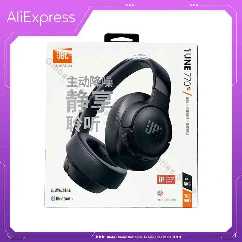 Auriculares JBL Tune 770NC - ANC original Bluetooth 5.3 con actualización de audio LE, 70 horas de duración de la batería, conexión multipunto