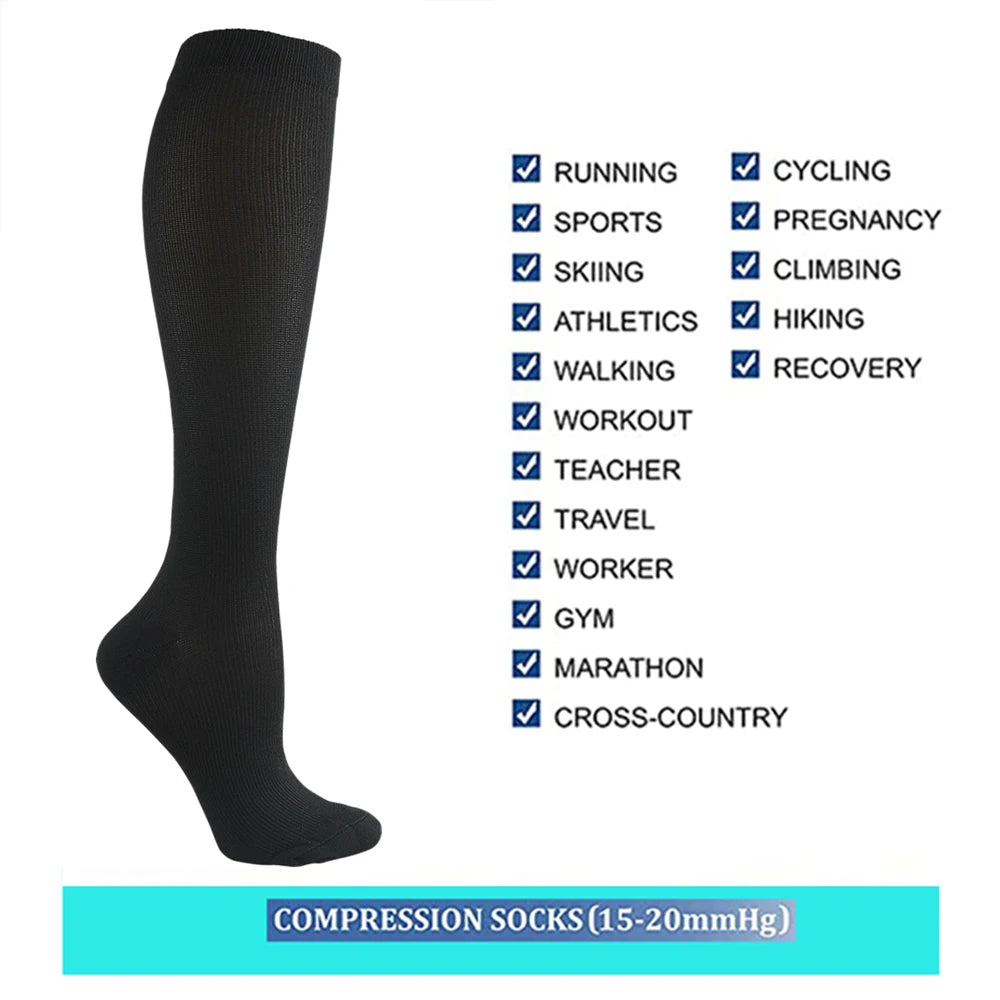 Varicose Veins Compression Socks Fit For Golf Rugby Running Hiking Sports For Anti Fatigue Driving Travel Flight Women Men Socks - Maliame Store