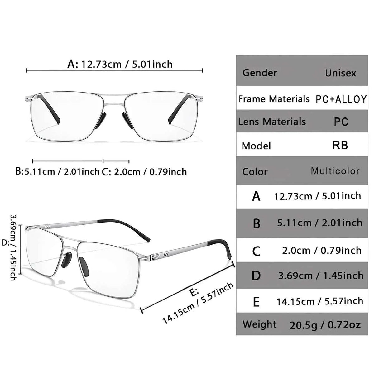 Metal Rectangular Frame Eyeglasses Photochromic Anti-Blue Light Reading Glasses Presbyopic Surf Internet Ultralight Eyewear +150 - Maliame Store