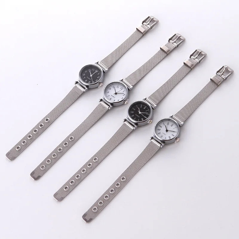 Fashion Watches for Women Female Watches Clock Luxury Wrist Watch White Stainless Steel Band Classic Quartz Watches Daily Gifts - Maliame Store