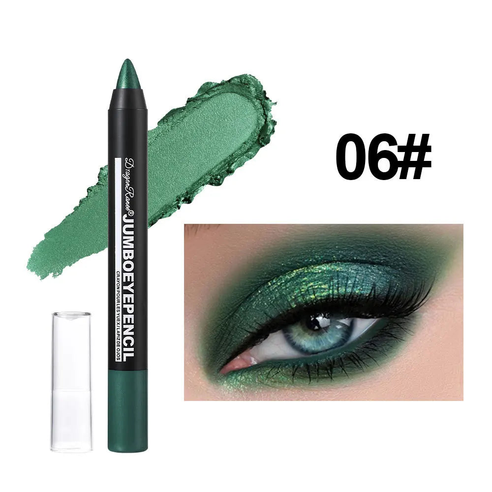 Smoky Dark Green Eyeshadow Pencil Stick Waterproof Pearlescent 12 Colors Metallic Glitter Eye Shadow Highlighter Pen Makeup Tool - Maliame Store