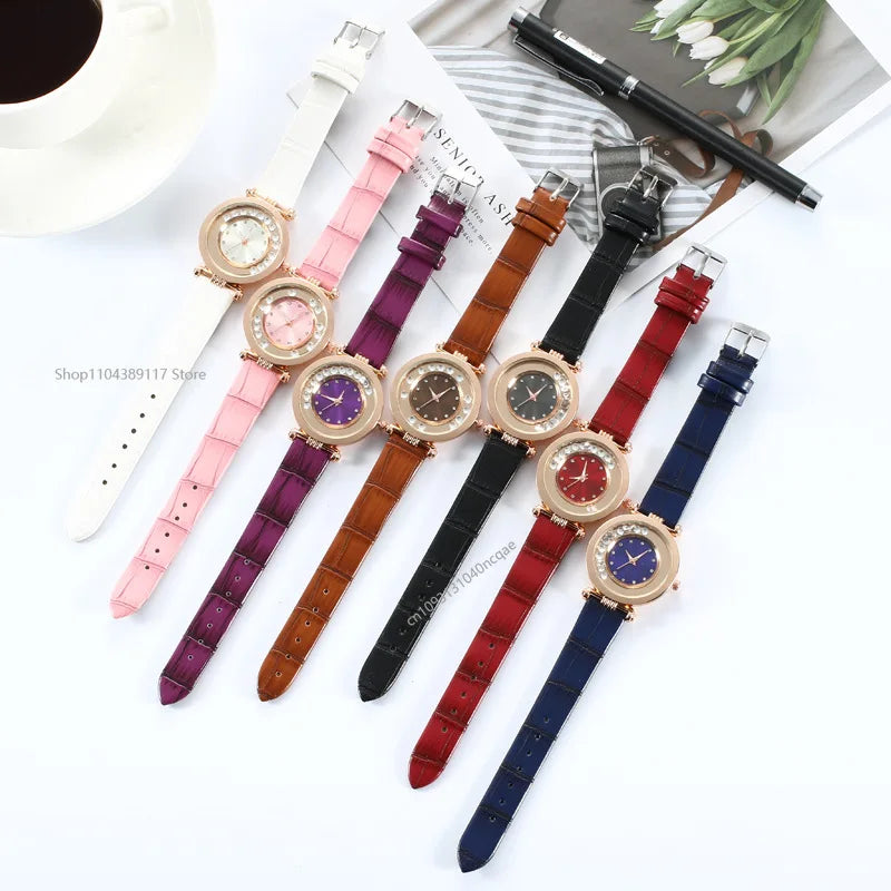Watches for Women Female Luxury Temperament Ladies Watch Leather Belt Watch Analog Quartz Watch Reloj Mujer Montre Femme - Maliame Store