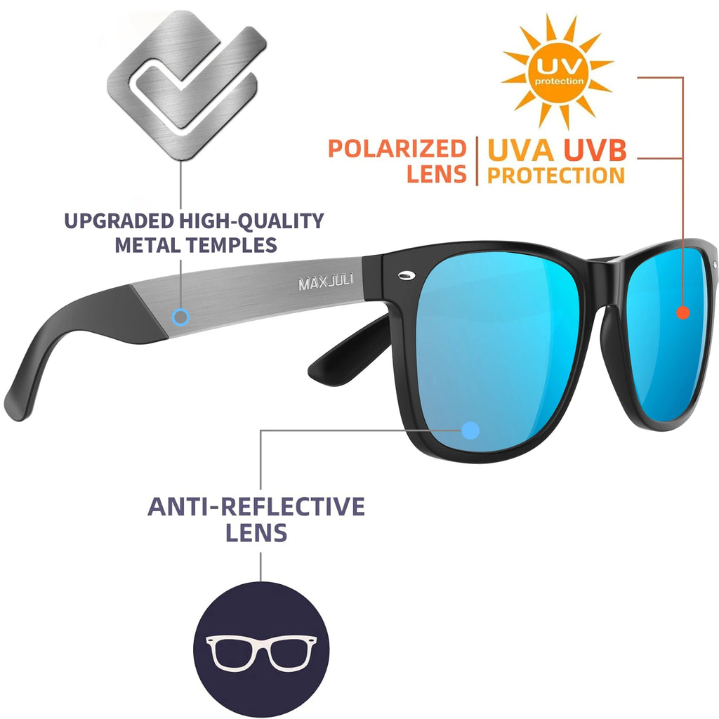 JULI Polarized Sunglasses for Big Heads Men Women UV 400 Protection Sun Glasses 8809pro - Maliame Store