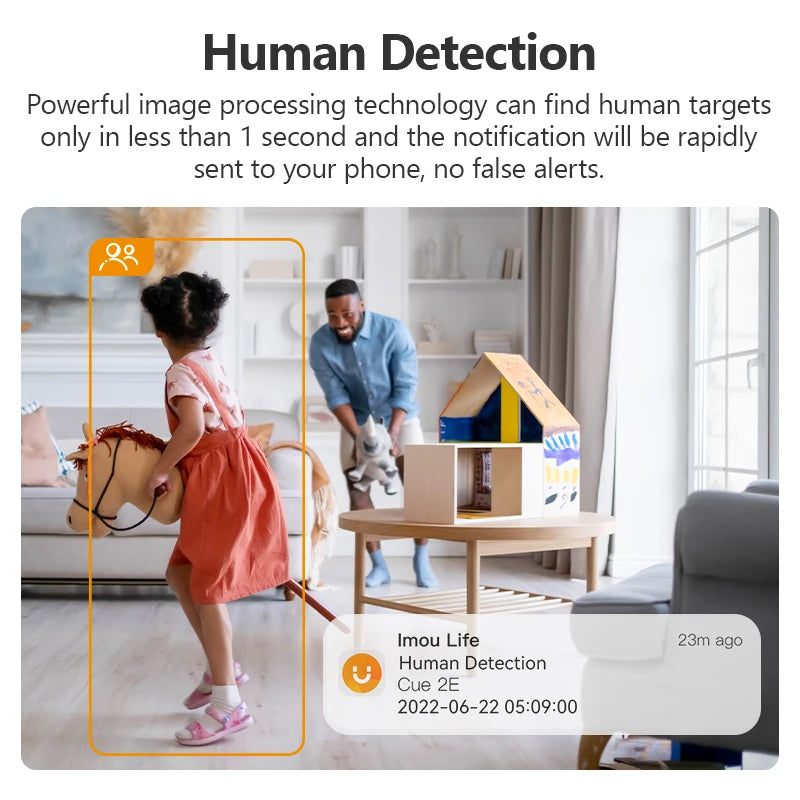 Caméra de sécurité Wifi d'intérieur IMOU Cue 2E 3MP, moniteur bébé, détection humaine, vision nocturne, caméra IP, surveillance vidéo