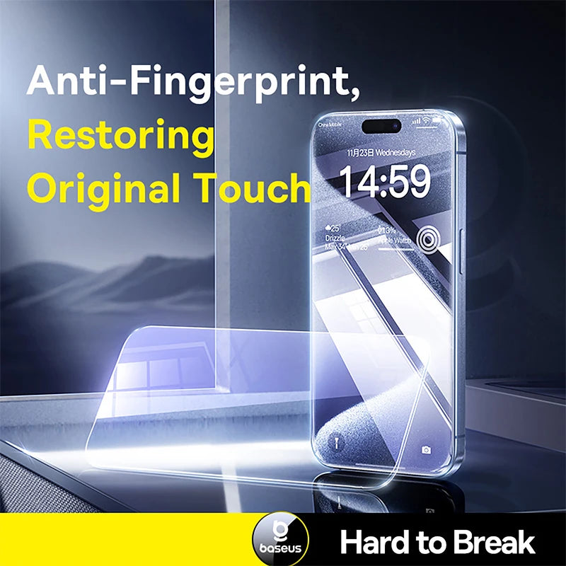 Baseus Tempered Glass for iPhone 17 16 Pro Max Screen Protector for iPhone 15 14 13 12 11 Pro Max Clear Edge Anti-Peeping Film - Maliame Store