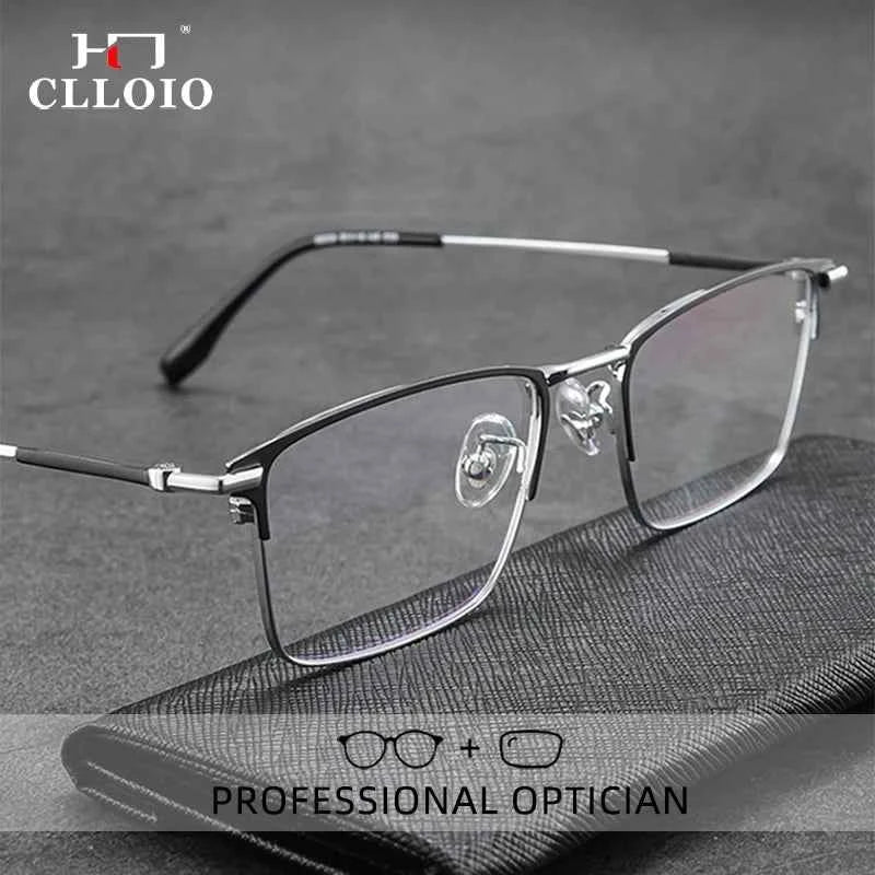 CLLOIO Ultralight Business Men Glasses Reading Glasses Anti Blue Light Myopia Prescription Glasses Hyperopia Optical Eyeglasses - Maliame Store