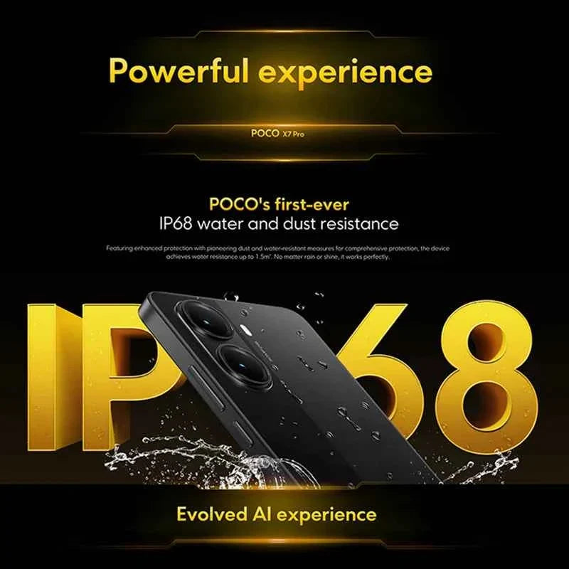 POCO X7 Pro Global Version Mobile Phone 6000mAh Battery 90W HyperCharge Dimensity 8400-Ultra 120Hz 1.5K display IP68 NFC - Maliame Store