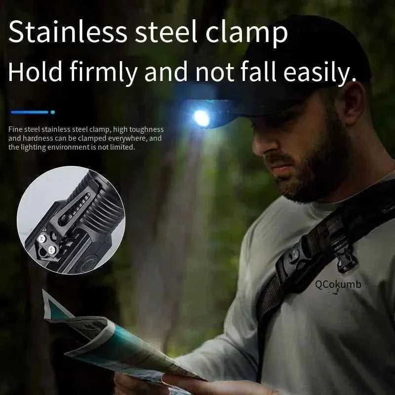 Portable Mini LED Flashlight 3LED Ultra Strong Light Flash Light USB Rechargeable Built-in Battery with Pen Clip - Maliame Store