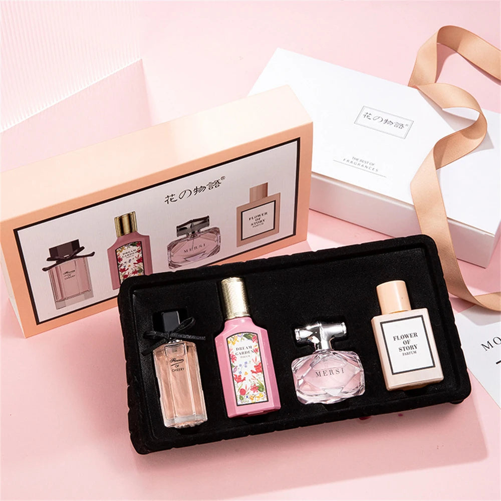 Brand Perfume Women Gift Box Four Piece Set Plant Floral Scent Pheromone Lasting Fragrance Exudes Feminine Charm духи женские - Maliame Store
