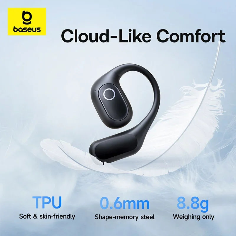 Baseus Eli 2i Fit Open-Ear Earphones True Wireless Bluetooth 6.0 Ear Hooks Headphones IPX5 Waterproof Sports Earbuds Bass Boost - Maliame Store