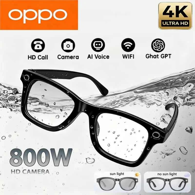 OPPO AI Smart Glasses 4K HD - Photochromic Bluetooth Calling Eyewear - Maliame Store