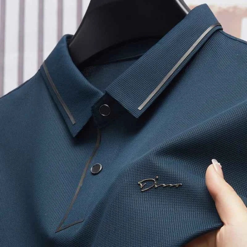 Men's Premium Polo Shirt - Seamless Luxury Cool Fabric for Business Casual & Golf Slim Fit Blouse - Maliame Store