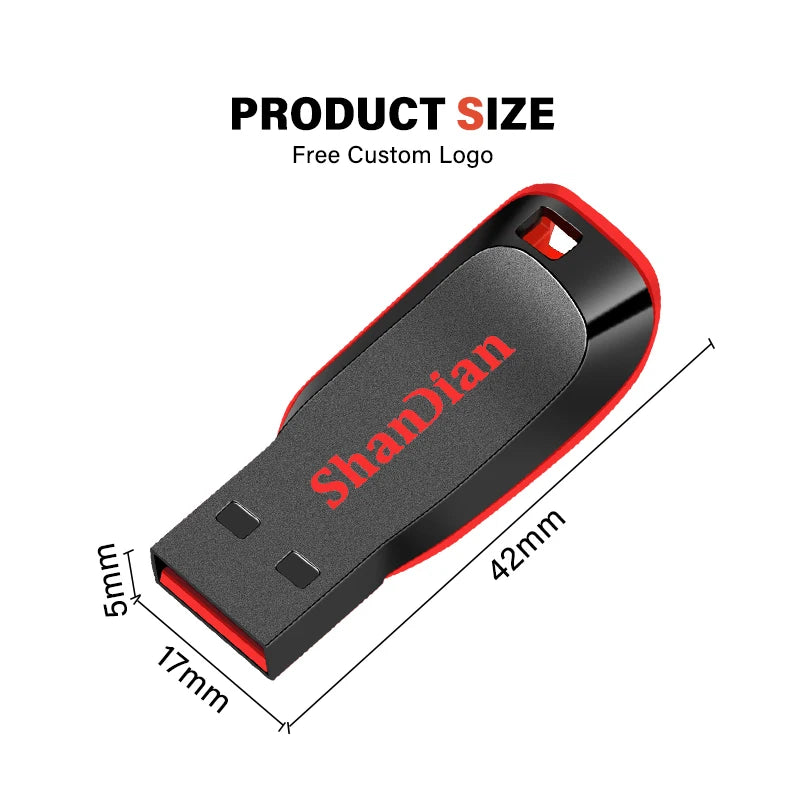 High -capacity speed USB Flash Drives 2.0 128GB 64GB Black Free Keychain Pen Drive 32GB Storage Memory Stick Mini Business Gift - Maliame Store