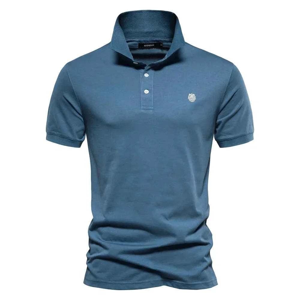 AIOPESON 100% Cotton Embroidery Men's Polo Shirts Solid Color Short Sleeve Polo Shirts for Men New Summer Brand Social Polos Men - Maliame Store