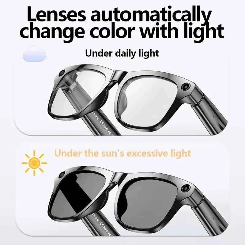 OPPO AI Smart Glasses 4K HD - Photochromic Bluetooth Calling Eyewear - Maliame Store