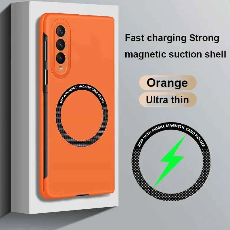 Funda ultrafina con tacto de piel: Carga inalámbrica MagSafe para Samsung Z Fold 7, 6, 5 y 4