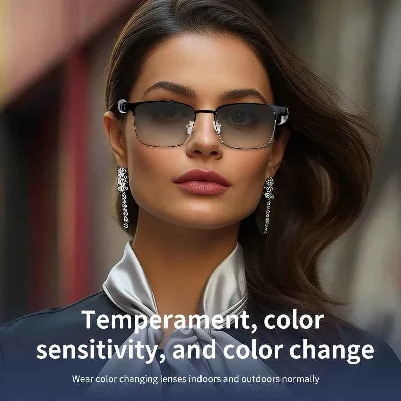 CLLOIO Bluetooth Smart Glasses Myopia Prescription Photochromic Sunglasses for Men and Women Anti Blue Ray Reading Glasses - Maliame Store