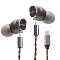 UNCJC Hi-Res Wired Earphone USB C Earbuds Built-in USB-C DAC Twisted Pair 2 Pin Cable IEM Headphones hires Audio with Microphone - Maliame Store