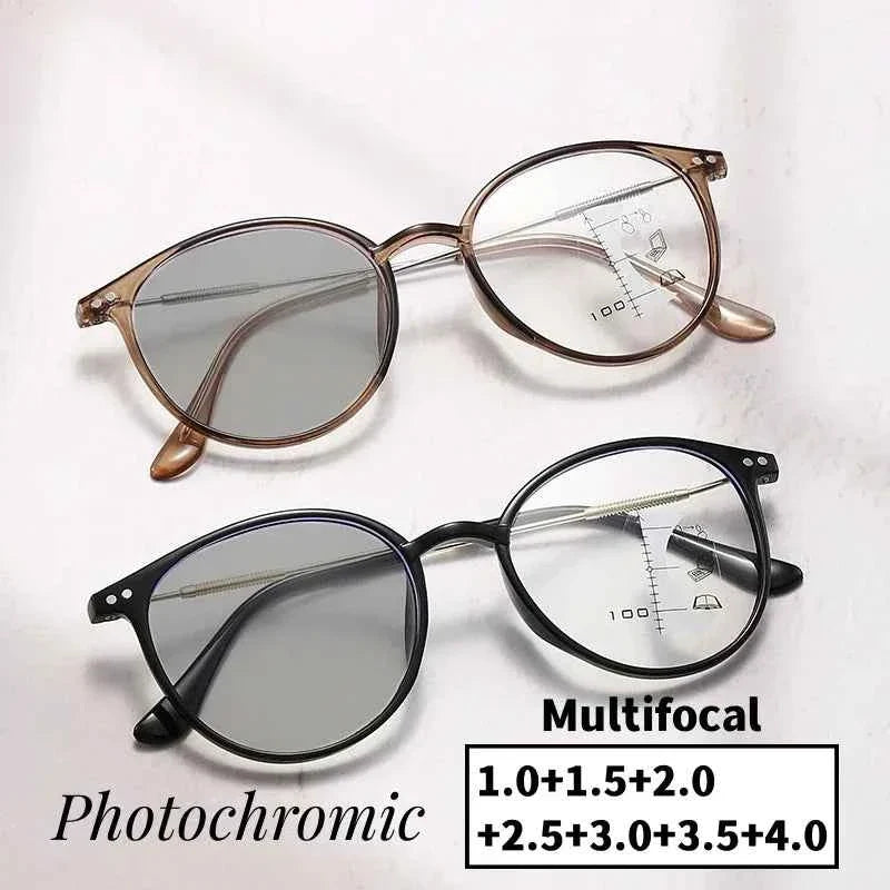 Finished Photochromic Presbyopia Sunglasses Fashion Outdoor Progressive Multifocal Eyeglasses Prescription Hyperopia Eyewear - Maliame Store