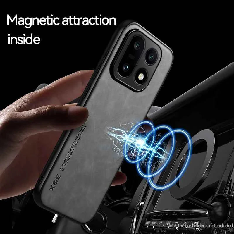 Luxury Leather Case For Oneplus 15 13T 13R 13 12 11R 11 Back Cover Phone Case Magnetic Shockproof Protective Magsafe Coque Cases