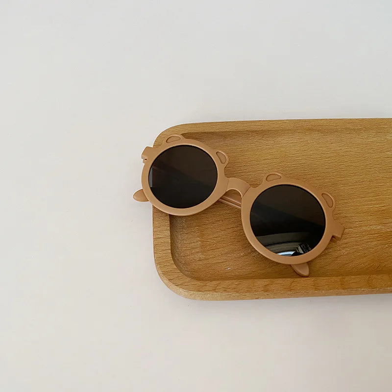 Cute Bear Ear Kids Sunglasses Fashion Foldable Outdoor Boy Girl Anti-UV Eyeglasses Cartoon Funny Glasses Kids Photography Props - Maliame Store