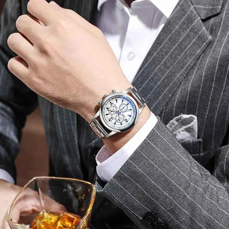 Men's Stainless Steel Sport Watch 2023 Top Brand Quartz Analog Wrist Watch Relojes Para Hombre שעון יד לגבר Мужские Часы - Maliame Store
