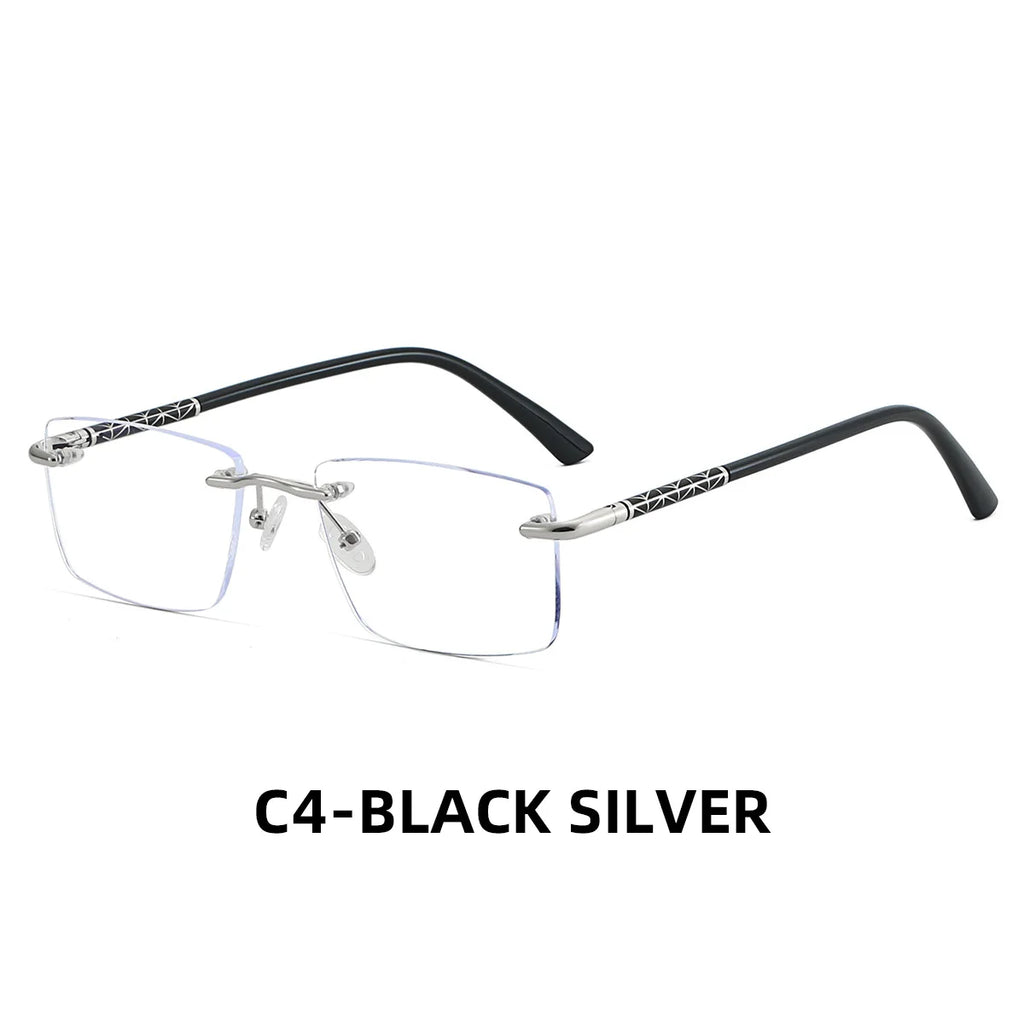 JMISUS Progressive Eyeglasses for Men Women Rimless Rectangle Optical Glasses Multifocal Lenses for Reading and Computer Use - Maliame Store