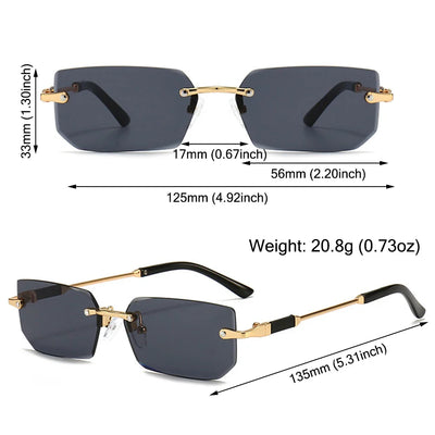 Y2K Rimless Rectangle Sunglasses