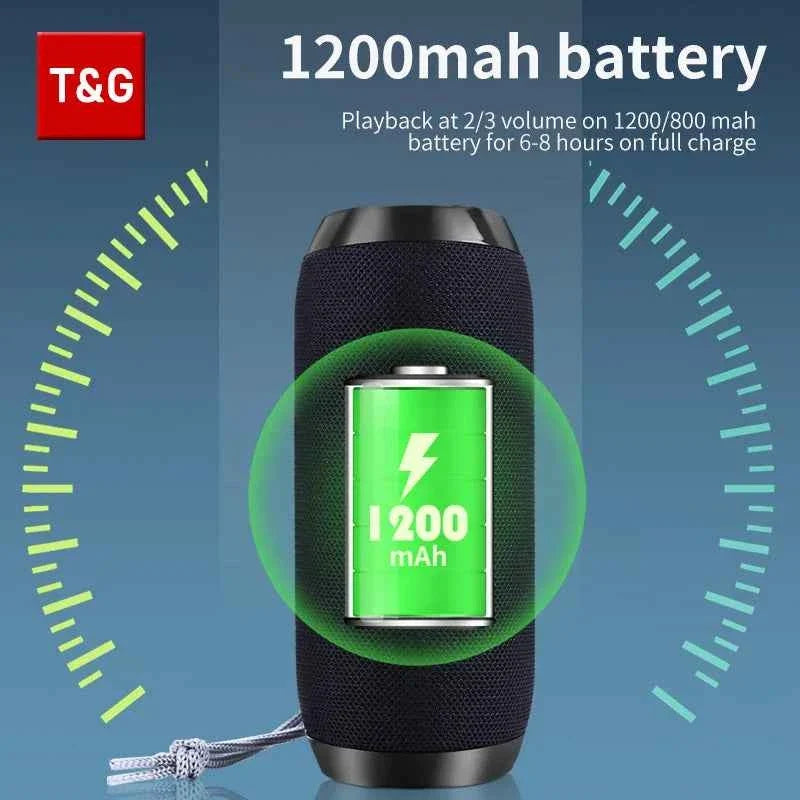 Bluetooth Speaker T&G TG117 Portable TWS Sound Box Waterproof Loudspeaker Outdoor Stereo Surround Speakers Support TF FM Radio - Maliame Store