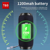 Altavoz Bluetooth T&G TG117, portátil, TWS, resistente al agua, estéreo, envolvente, compatible con radio FM y TF.