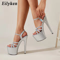 Eilyken 2025 New Fetish High Heels Women Sandals Pole Dancing Sexy Platform Buckle Strap Pumps Shoes Summer Sandalias Mujer