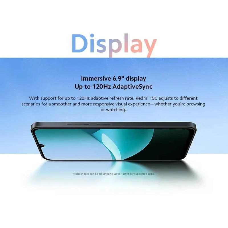 Xiaomi Redmi 15C Smartphone Global Version MediaTek Helio G81-Ultra 120Hz 6.9" Dot Drop display 33W charging - Maliame Store