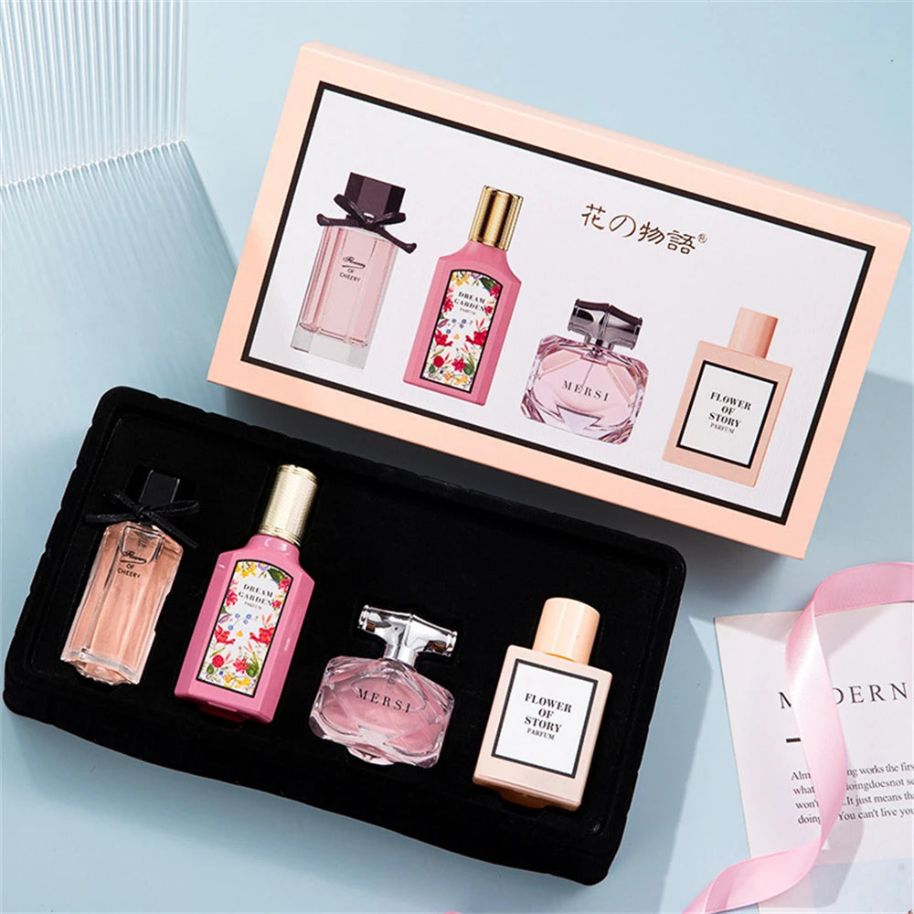 Brand Perfume Women Gift Box Four Piece Set Plant Floral Scent Pheromone Lasting Fragrance Exudes Feminine Charm духи женские - Maliame Store