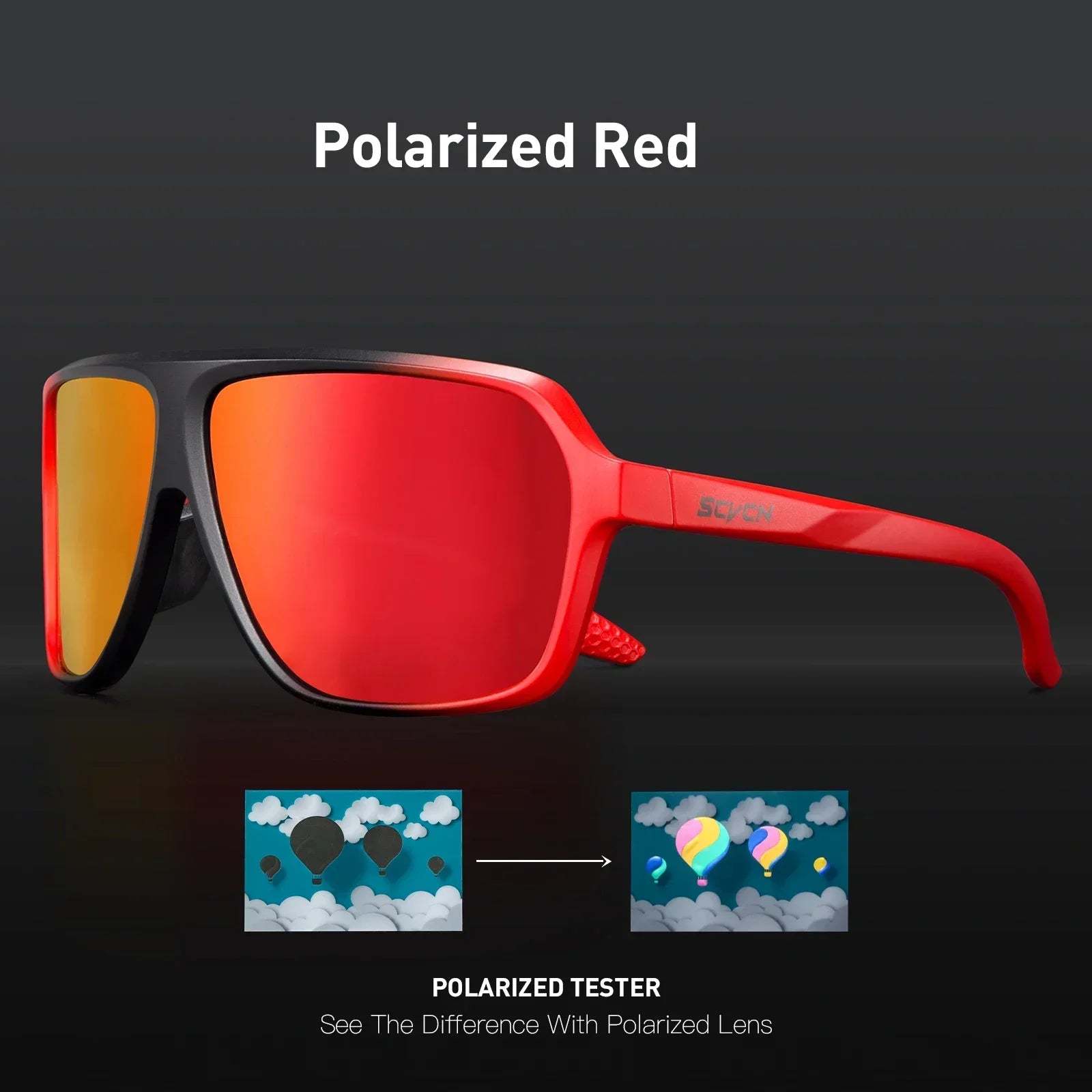 Scvcn Polarized Fishing Sunglasses Outdoor Sport Entertainment Glasses Outdoor Cycling Road Bike UV400 Protective Frame Glasses - Maliame Store