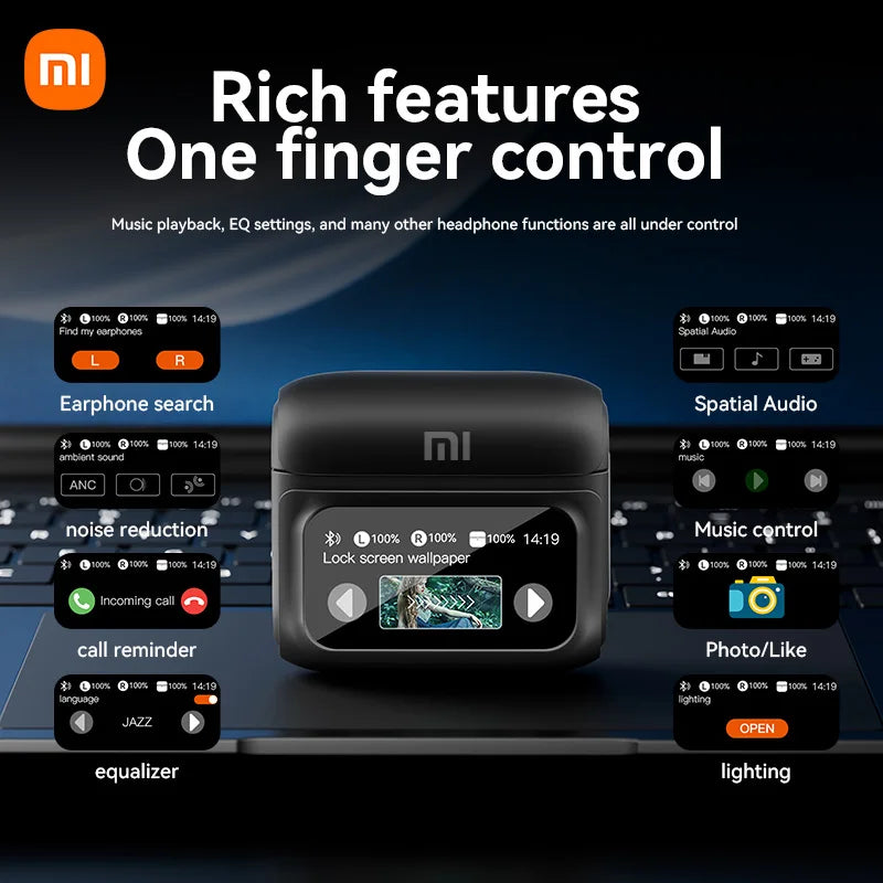 Xiaomi ANC Wireless Earbuds Bluetooth Earphone Touch Screen airpods Control Active Noise Reduction In Ear Headphone Bulit in Mic - Maliame Store