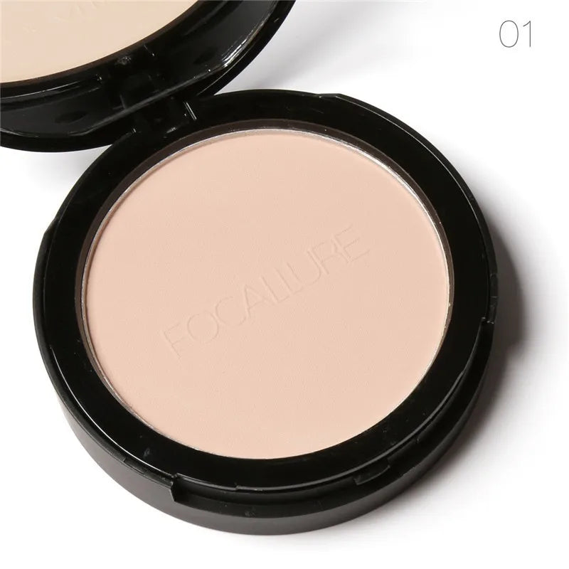 FOCALLURE 3 Colors Make Up Face Powder Brighten Oil-control Nude Makeup Pressed Powder Foundation Makeup Base Cosmetics - Maliame Store