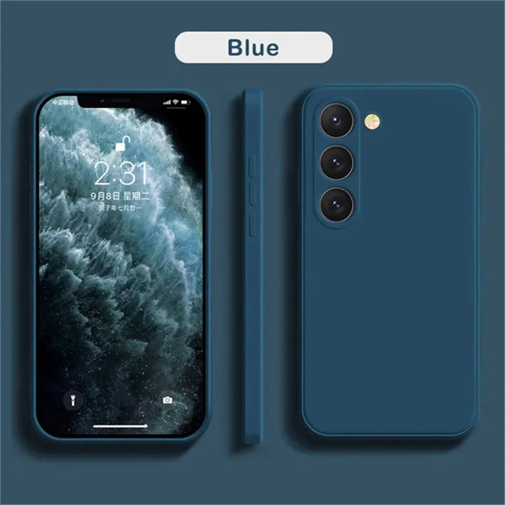 luxury Liquid Silicone Case for Samsung S25 S24 Galaxy S20 S21 S22 S23 FE Plus Note10 20 A52 A31 A41 A71 A51 A72 A70 A50 Coque - Maliame Store