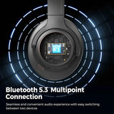 Auriculares Bluetooth SoundPEATS Space con cancelación de ruido 5.3, ANC activo híbrido, 123 horas de reproducción, micrófono, conexión multipunto