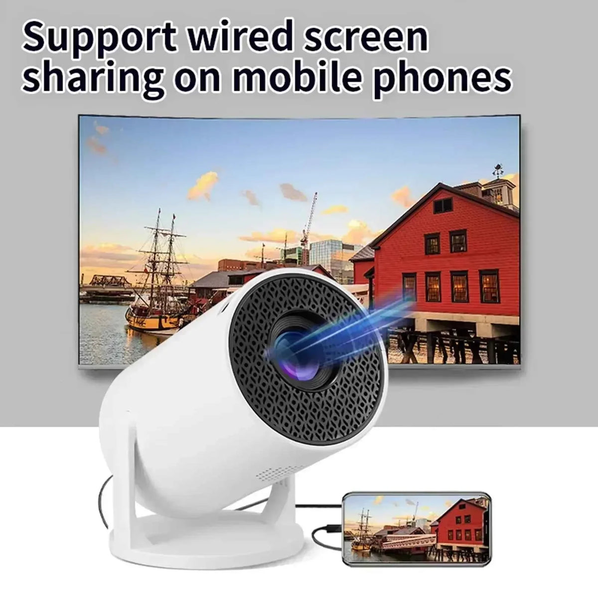 Projector HY300 4K Android 11 Dual Wifi6 260ANSI Allwinner H713 BT5.0 1080P 1280*720P Home Cinema Outdoor Projetor - Maliame Store