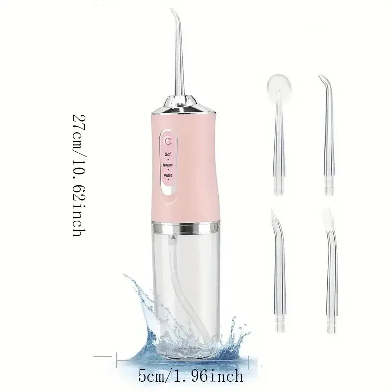 Portable Smart Electric Oral Irrigator Water Flosser 4 Jets 3 Modes Rechargeable Dental Water Jet Irrigator Dental Teeth Cleaner - Maliame Store