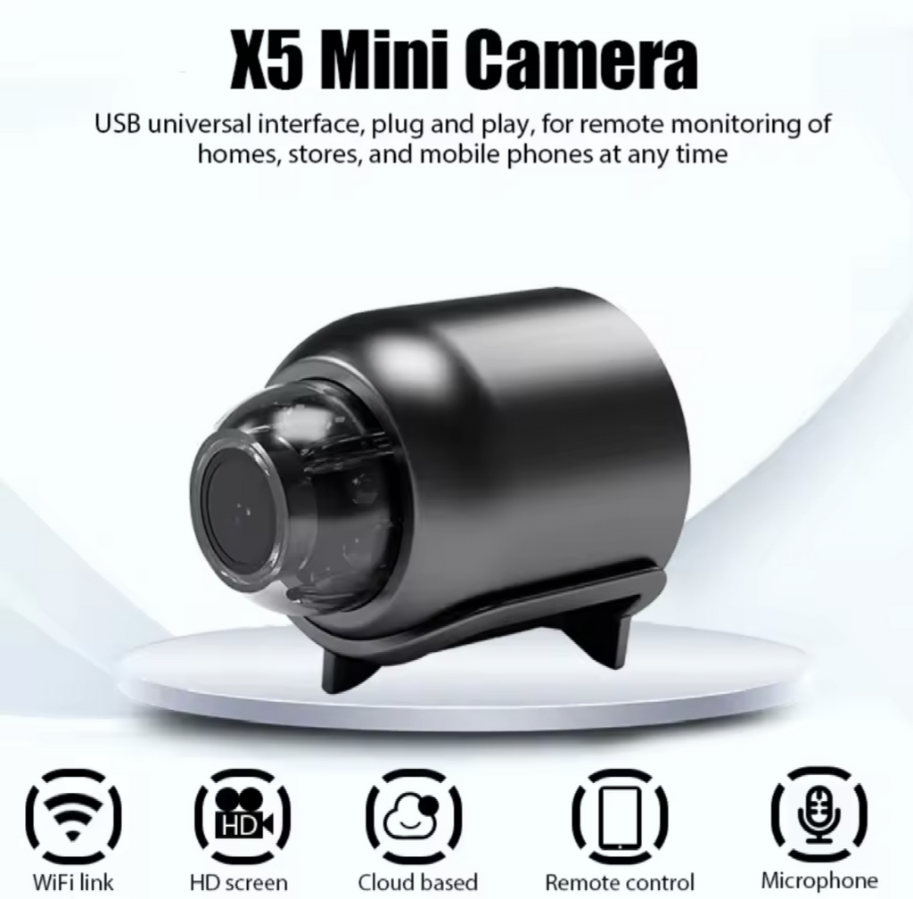 X5 mini WiFi camera with night vision and motion detection - Maliame Store