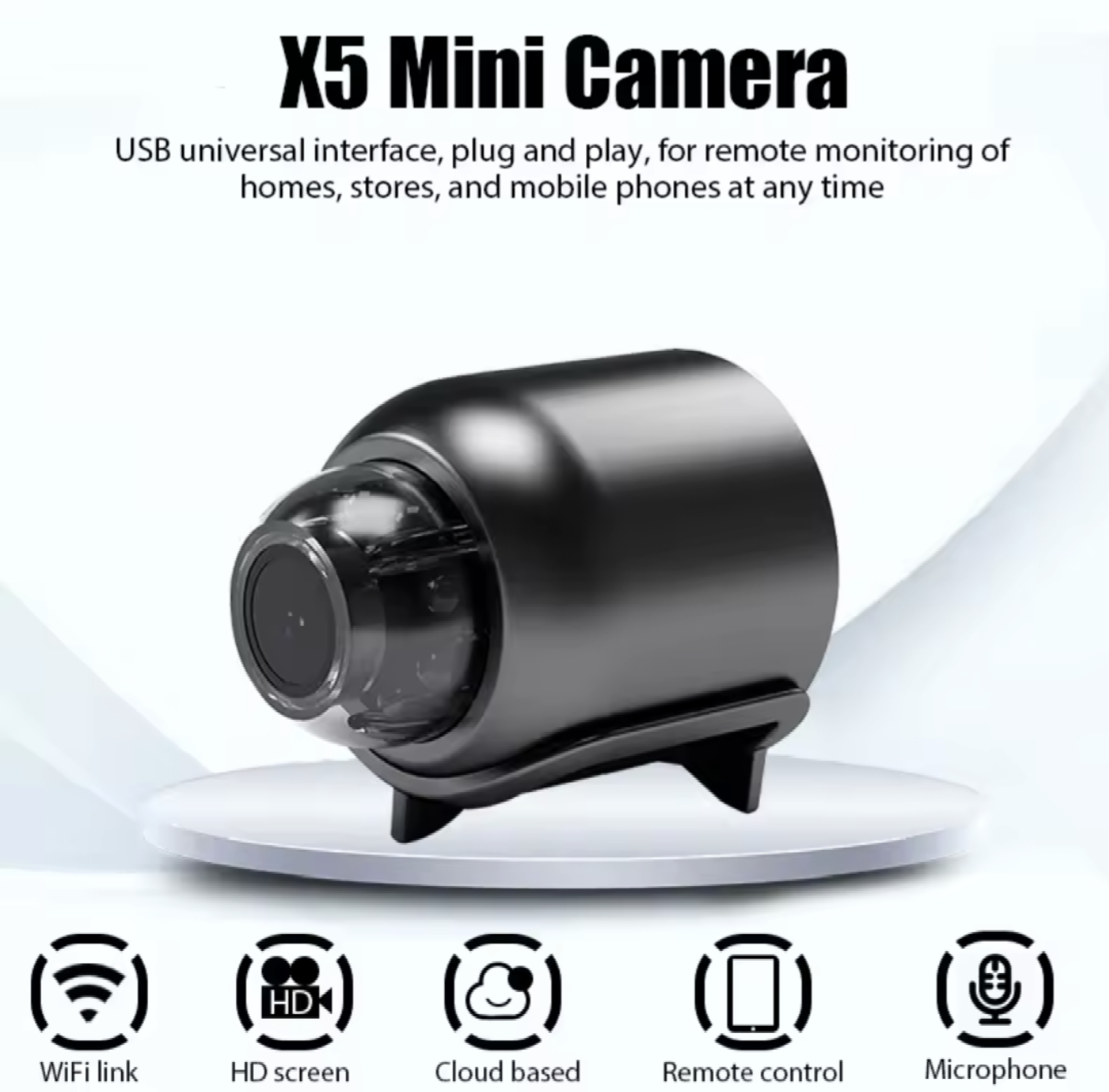 X5 mini WiFi camera with night vision and motion detection - Maliame Store