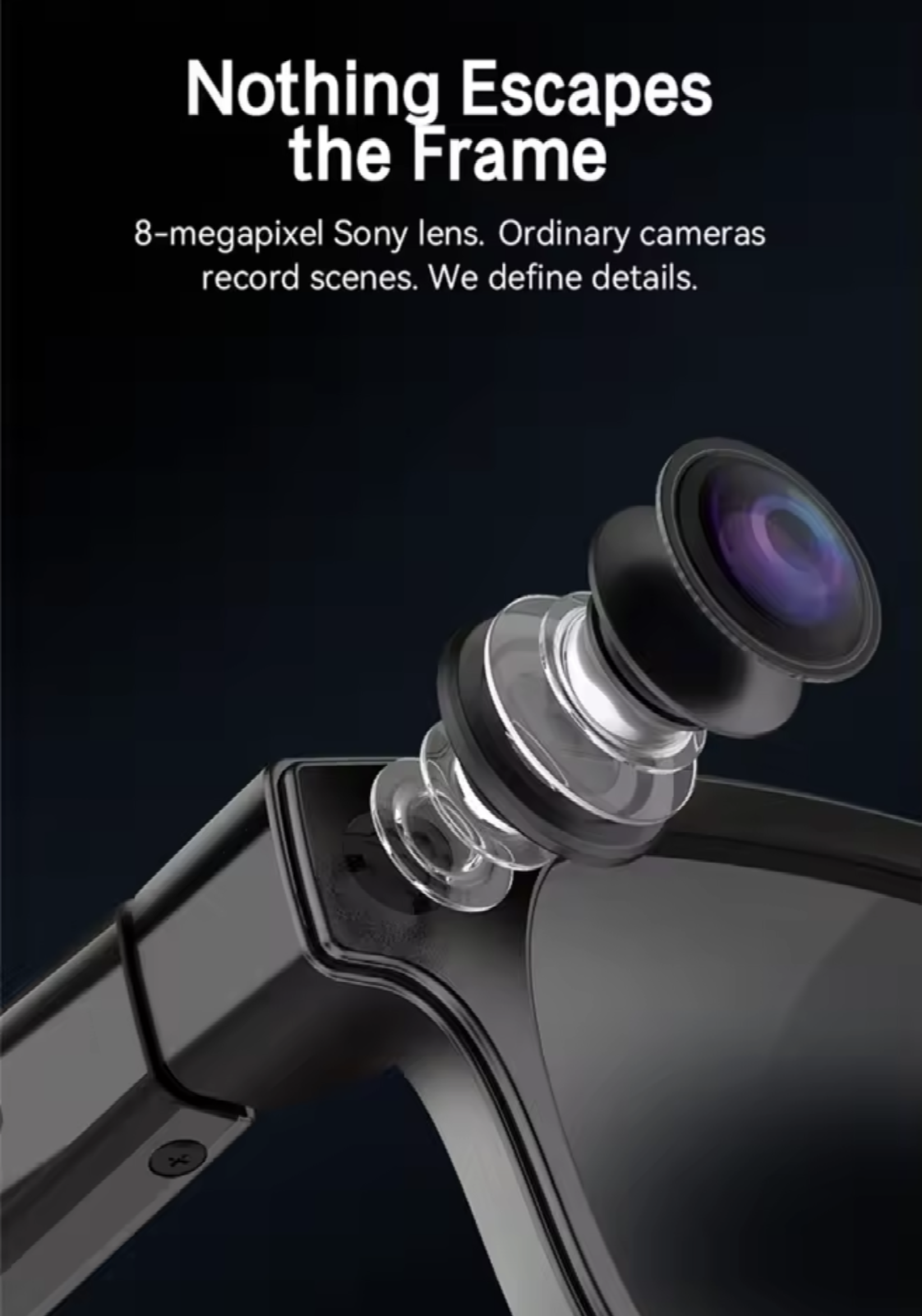 Smart AI glasses 8MP Camera, Multifunction translation, music, call - Maliame Store