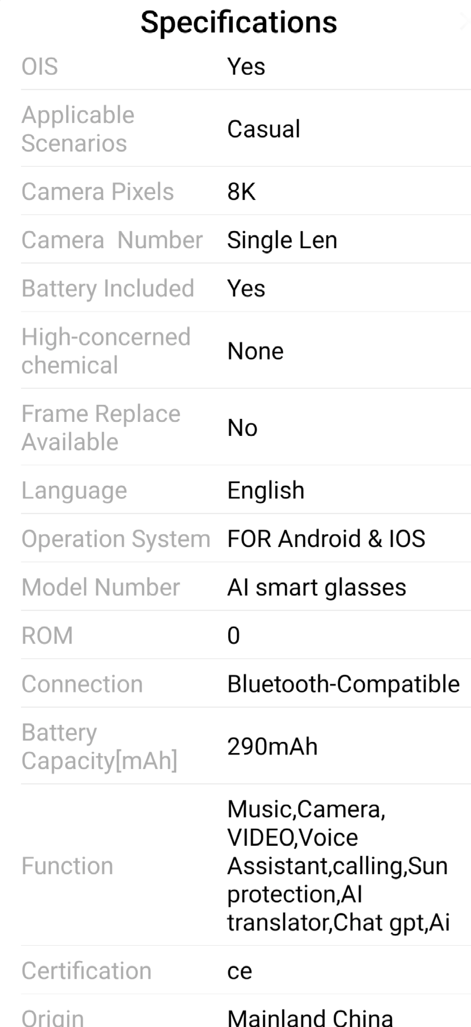 Smart AI glasses 8MP Camera, Multifunction translation, music, call - Maliame Store