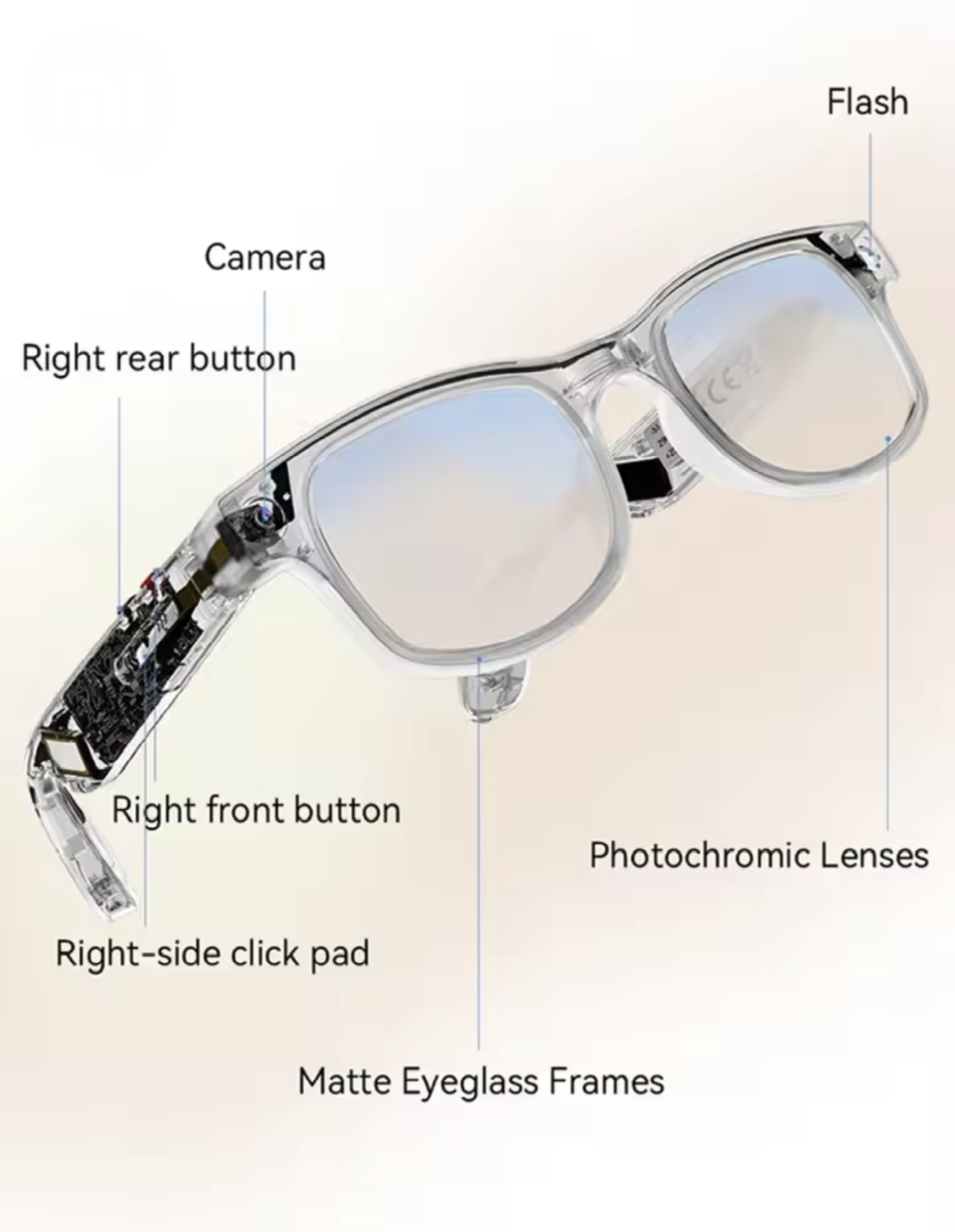 Smart AI glasses 8MP Camera, Multifunction translation, music, call - Maliame Store