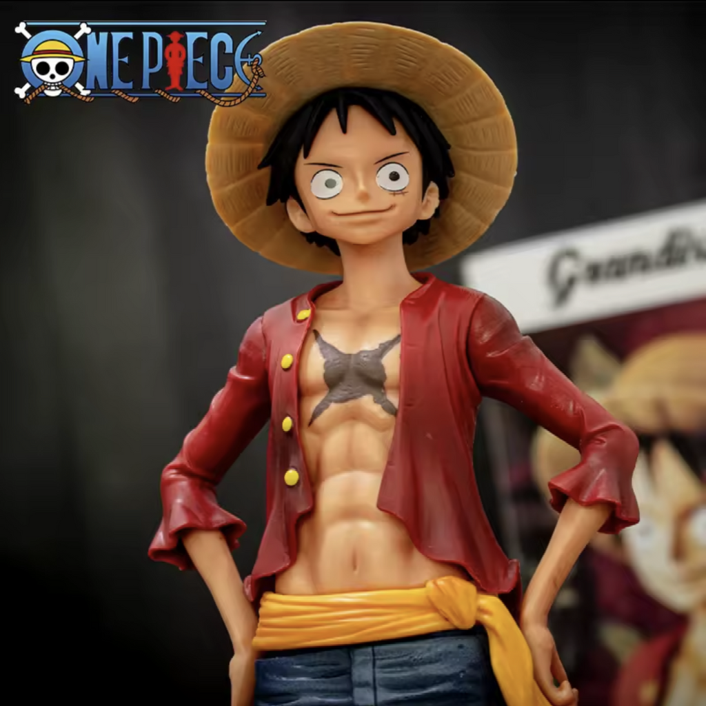 Luffy NEW 28cm One Piece Anime Figure Confident Smiley   Luffy Three Form Face Changing Doll Action Figurine Model Toys Kits 